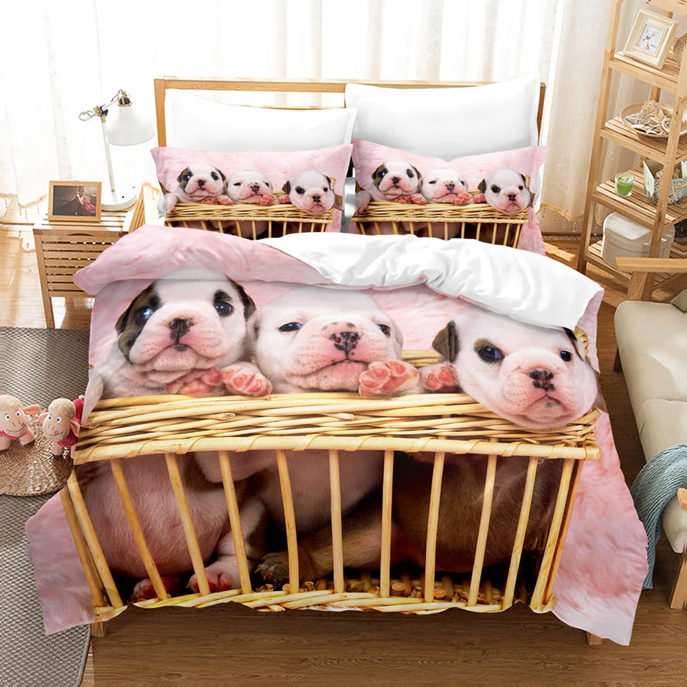 

3D The Bulldog Bedding Sets Duvet Cover Set With Pillowcase Twin Full Queen King Bedclothes Bed Linen