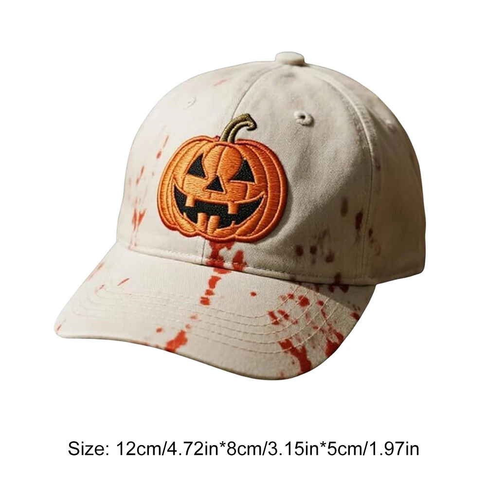 Adjustable Funny Party Hats for Women Men Halloween Pumpkin Embroidery Baseball Cap for Outdoor Activities Like Hiking Fishing