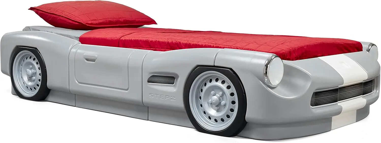 

Кровать Step2 Roadster для малышей-двойной, переходная кровать-гоночный автомобиль для мальчиков и девочек, регулируемая, изготовленная из прочного пластика, для малышей