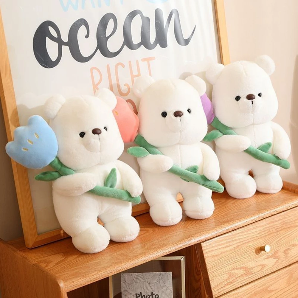 

30CM White Cuddly Bear Plush Toy Children's Creative Gift Cute White Teddy Bear Festival To Send Children Friends Doll