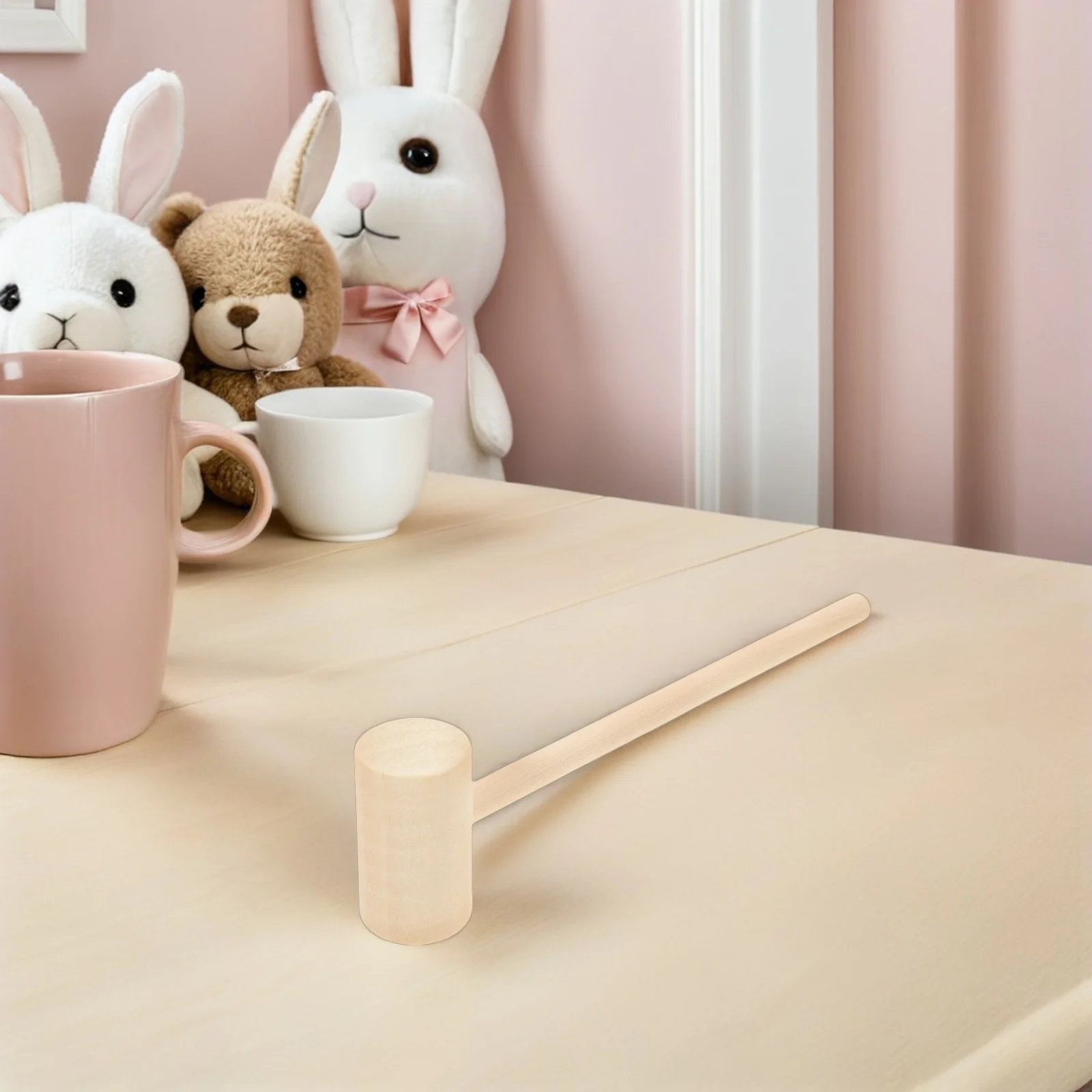 

24pcs Mini Wooden Hammer Toy: Small Chocolate Mallet Diy Crafts Breakable Party Games Natural Solid Wood Lightweight Ergonomic