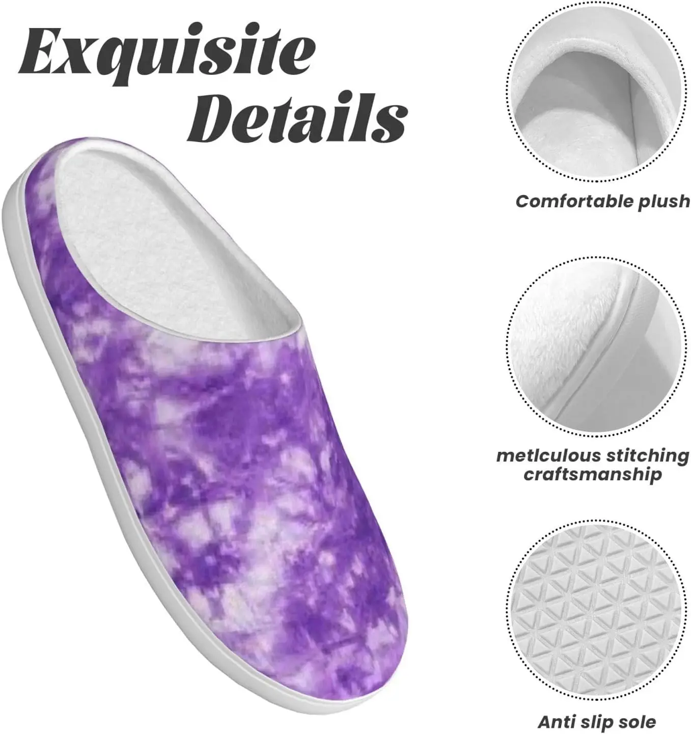 Pantofole da casa antiscivolo in cotone TPR in flanella Tie Dye Galaxy Star per donna uomo