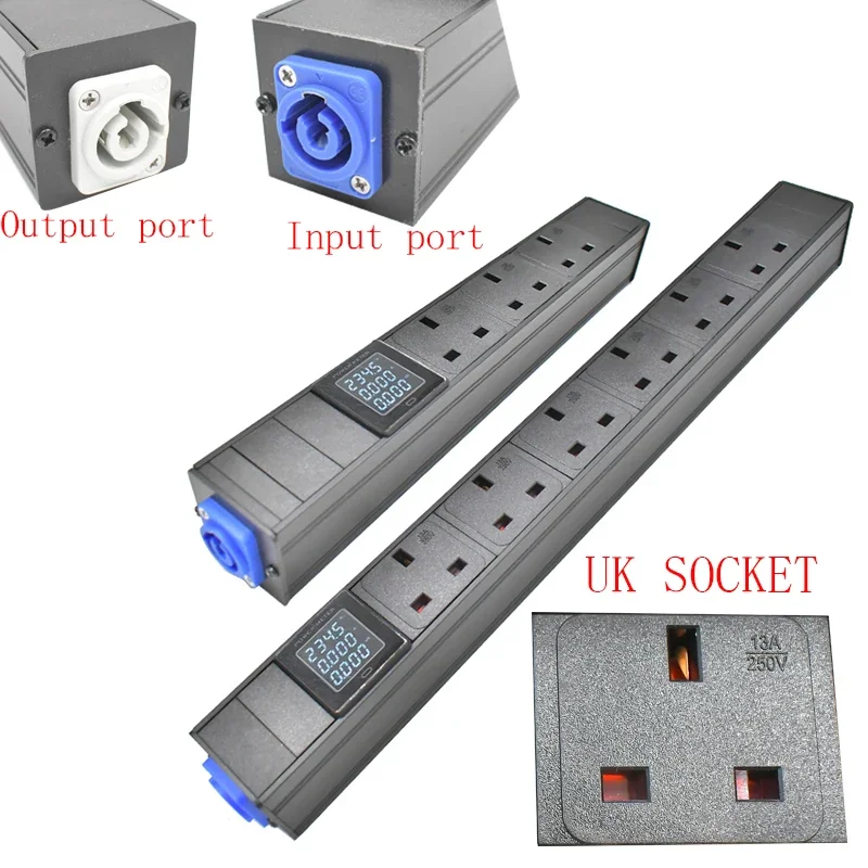

Удлинитель питания PDU, зеркальный блок распределения питания, авиационная розетка 2-8AC, Великобритания, розетка с амперметром, Беспроводная розетка