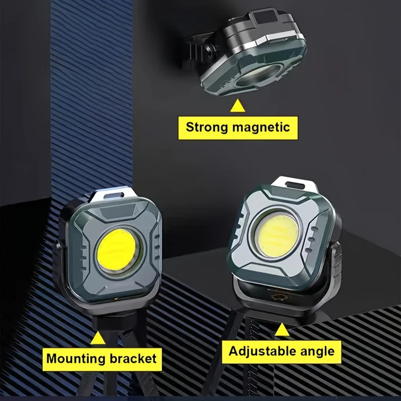 Mini LED Work Light Multifunctional Rechargeable with Buckle Luminous Flashlight Outdoor Camping  Led Keychain Flashlight