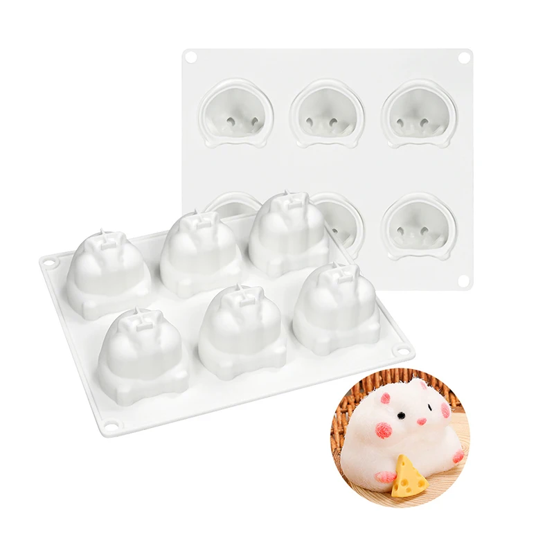 Hamster Silicone Cake Mold Mouse Shape Mousse Mould Cute Hamster Candle Mold Baking Cake Decoration Tools Kitchen Accessories