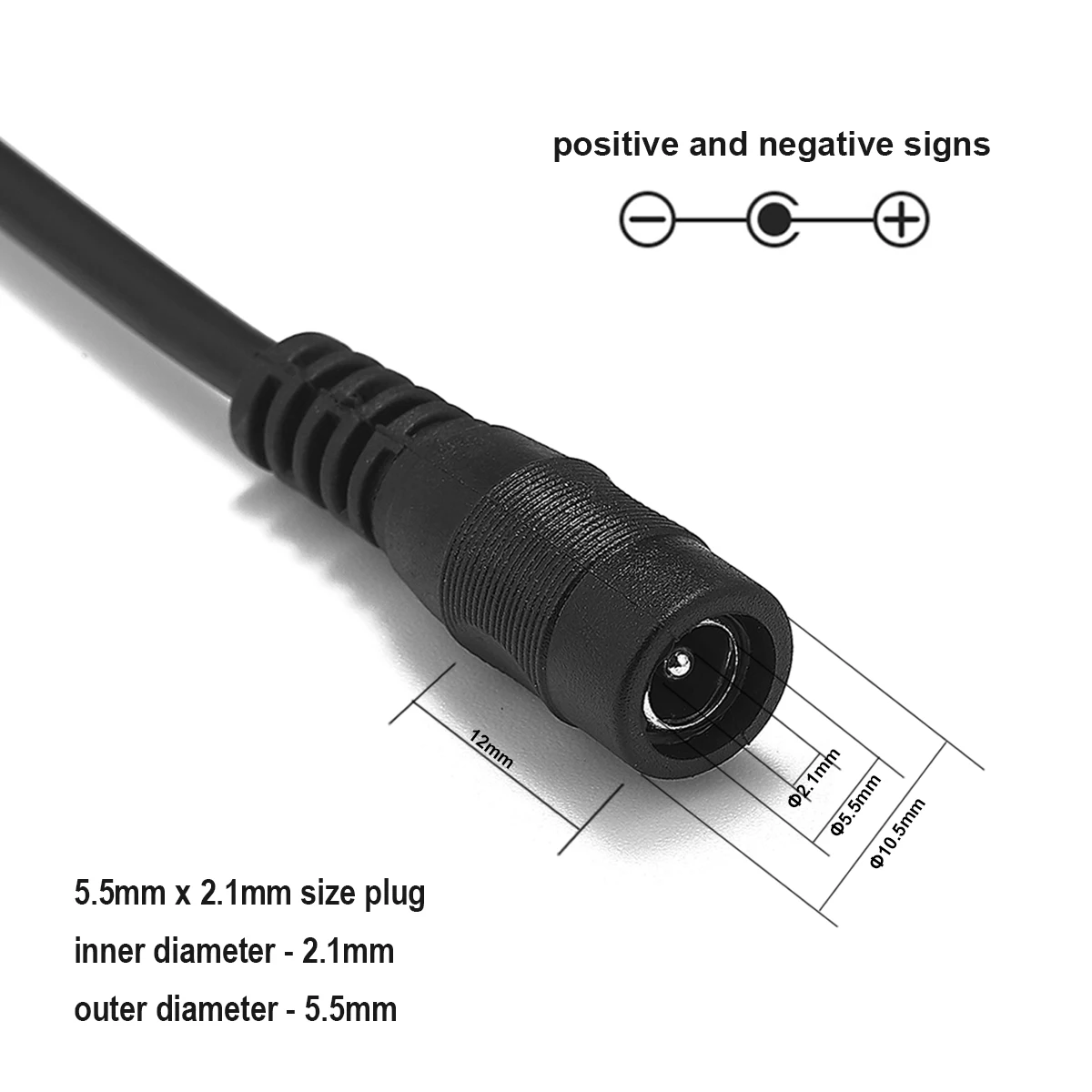 DC Power Extension Cable 5.5mm 2.1mm 20AWG 22AWG Male Female Plug DC 12V Power Cord For CCTV Camera LED Strip Light Connector