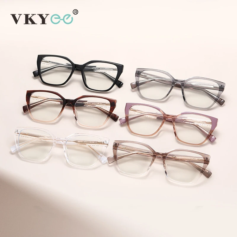 VICKY New Fashion Personalized Large Frame Cat's Eye Design Women's Anti-Blue Light Reading Glasses Customizable Prescription