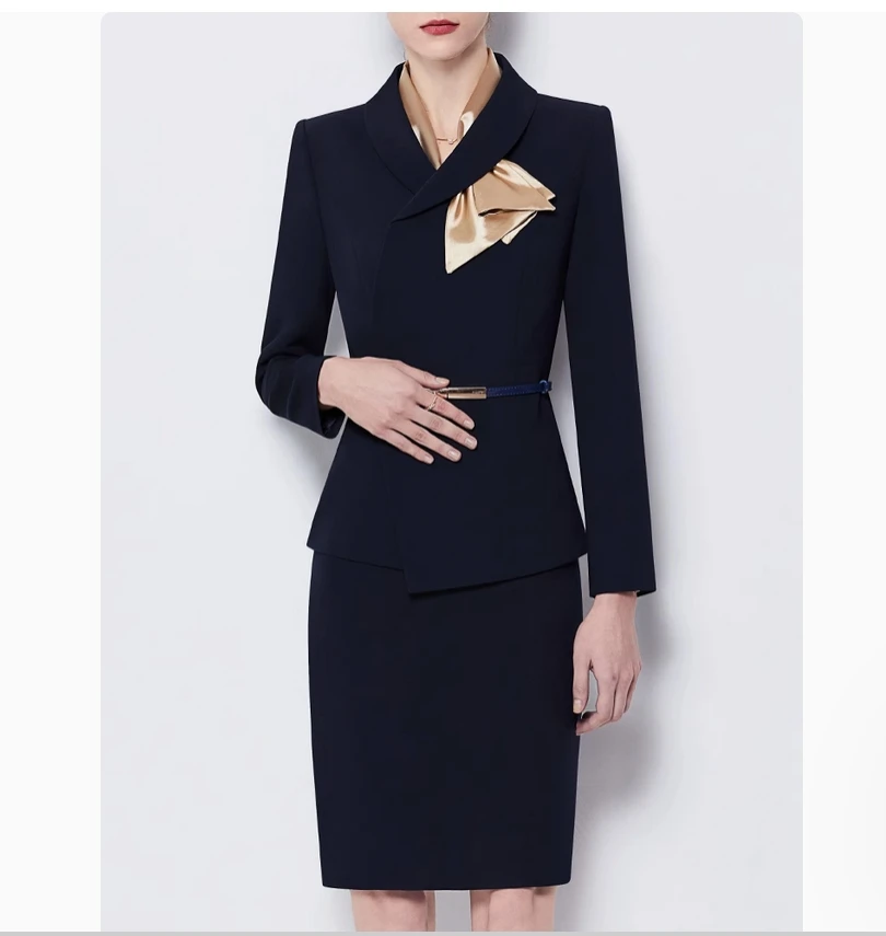 Conjunto de traje profesional, conjunto de vestido formal para mujer, ropa de trabajo para salón de belleza oral, recepción de bienvenida de hotel, ropa de trabajo para joyería