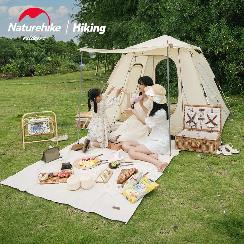 Naturehike Camping 3 Person Automatic Tent UPF50+ Outdoor Park Portable 210T Polyester Waterproof Large Hall One-touch Tent