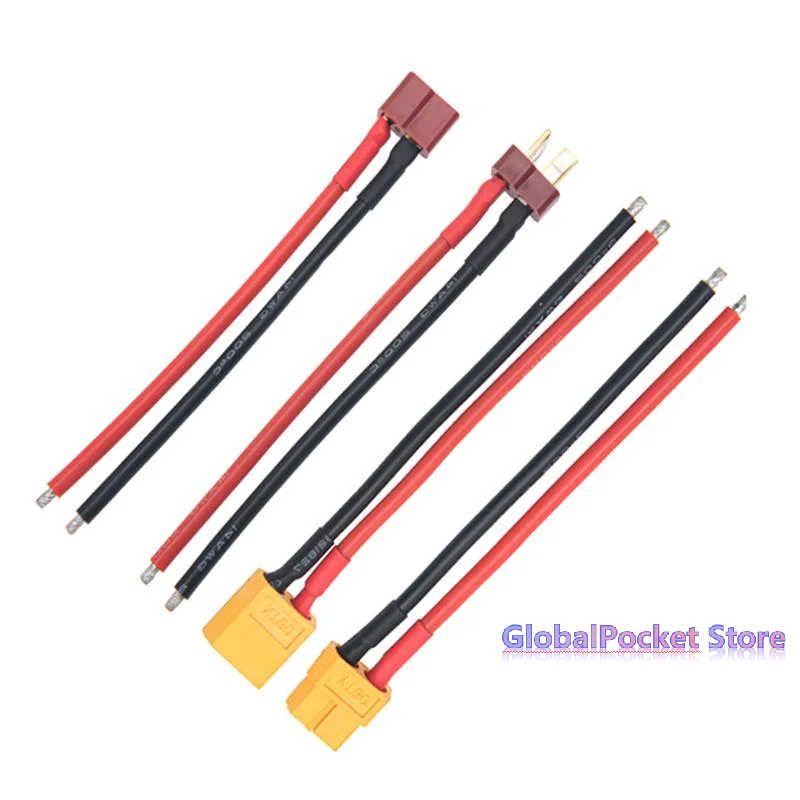 Deans Ultra Pigtail Cable T Plug Connector Male/Female 10cm 12/14AWG Soft Silicone Wire For RC Quadcopter Lipo Battery Expand