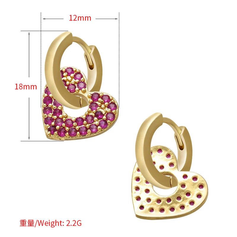 ZHUKOU 2020 1 piece CZ crystal small hoop earring Exquisite gold color star heart cute women earrings for gifts VE225