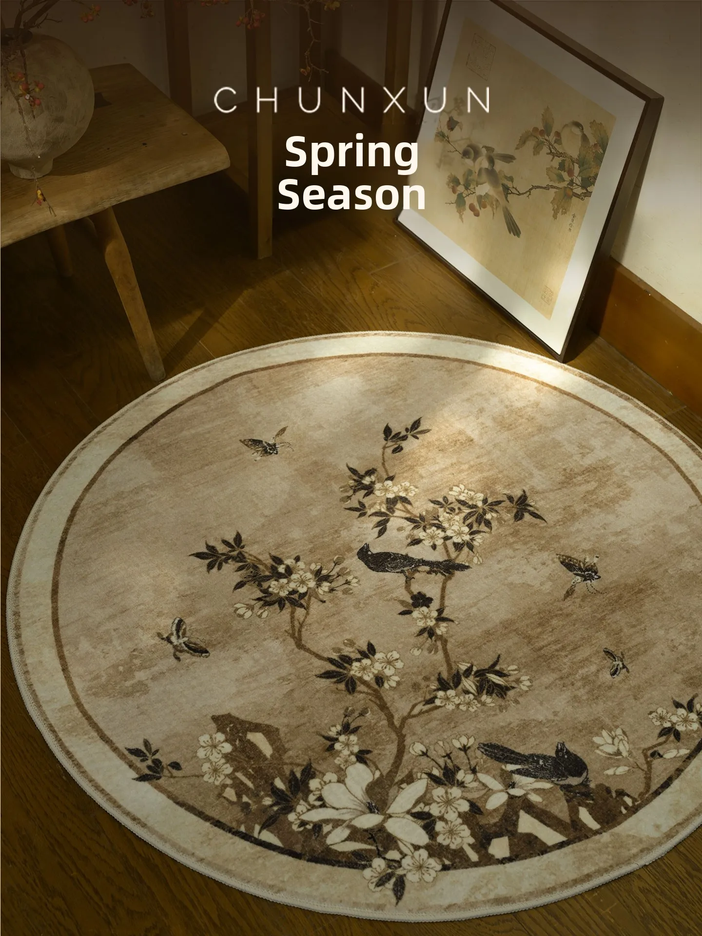 

Коврик круглой формы оригинального дизайна в китайском стиле для спальни, гардеробной, под стул, нетоксичный, легко чистится, с возможностью индивидуального заказа, для домашнего декора