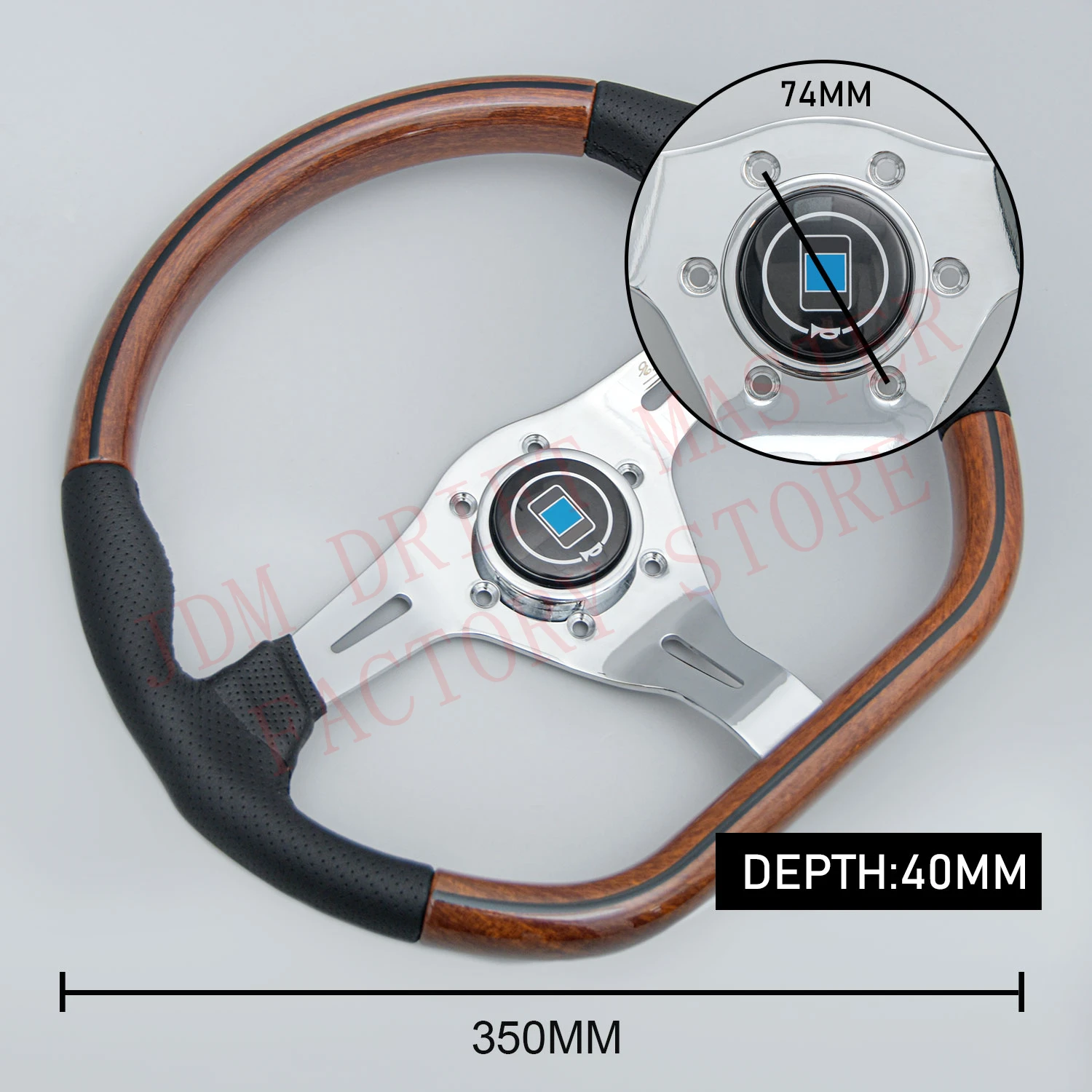 14inch Nardi Classic Wood Sport Steering Wheel JDM D Shape Sim Racing Steering Wheel Car Accessories