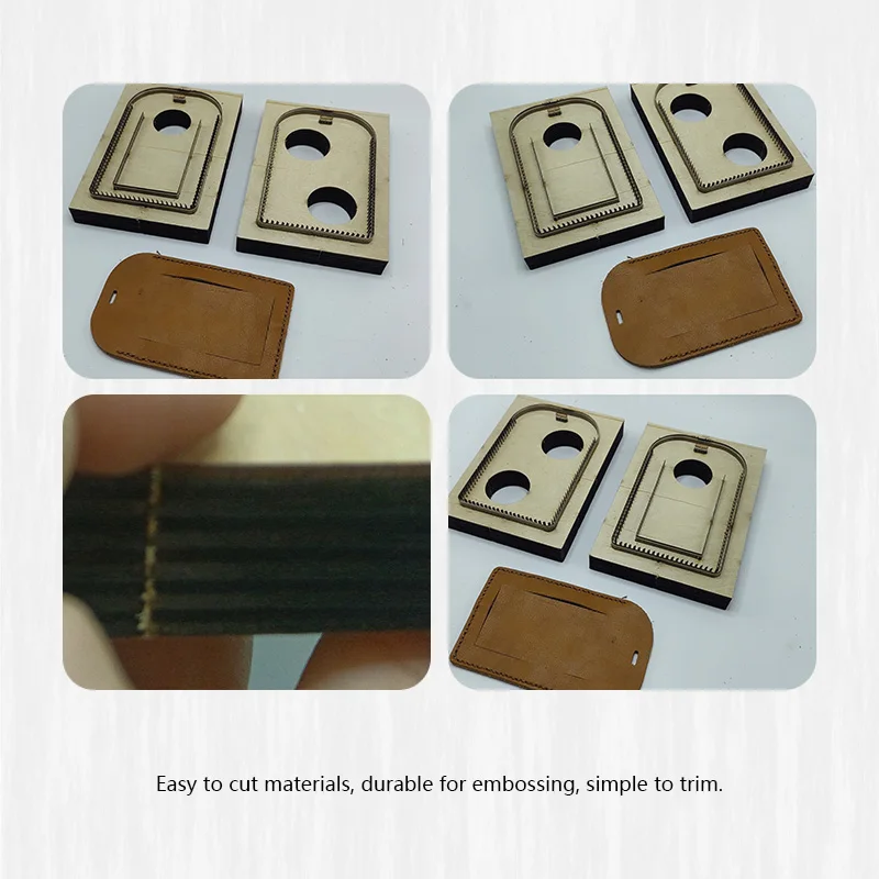 Leather Luggage Tag Set of 2 with Knife Template Easy Operation Convenient Durable view 4