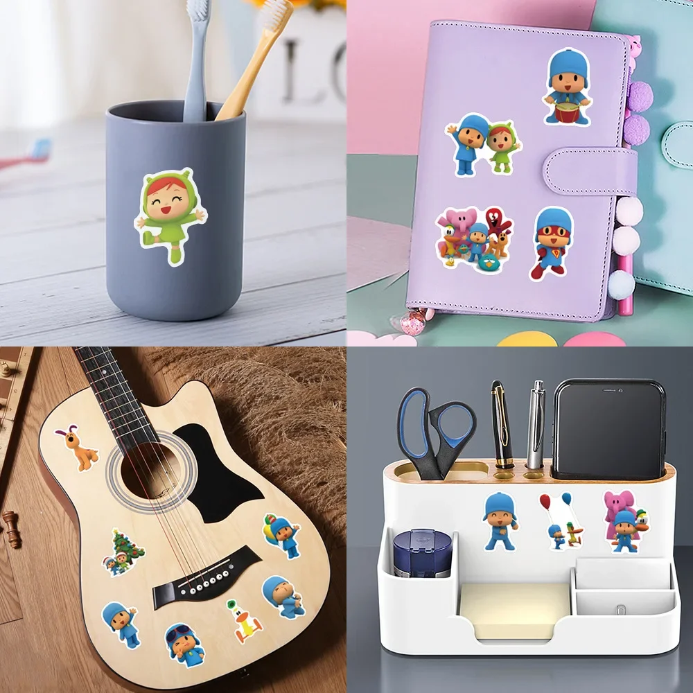 55pcs Cartoon Pocoyo Cute Decorative Stationery Hand Account Water Cup Computer Waterproof Sticker