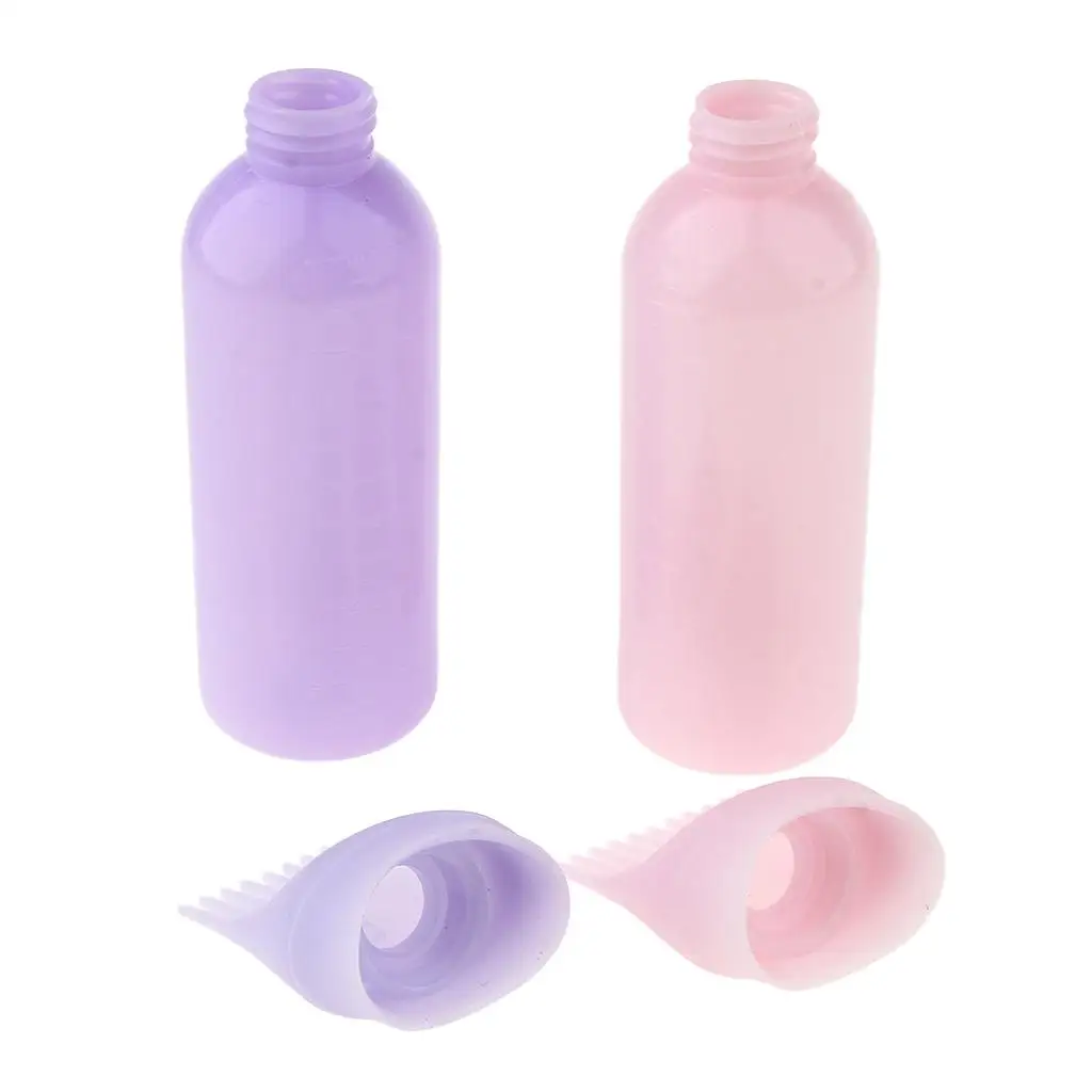 2x Hair Dyeing Bottle Applicator Comb Dispensing 120ML Salon