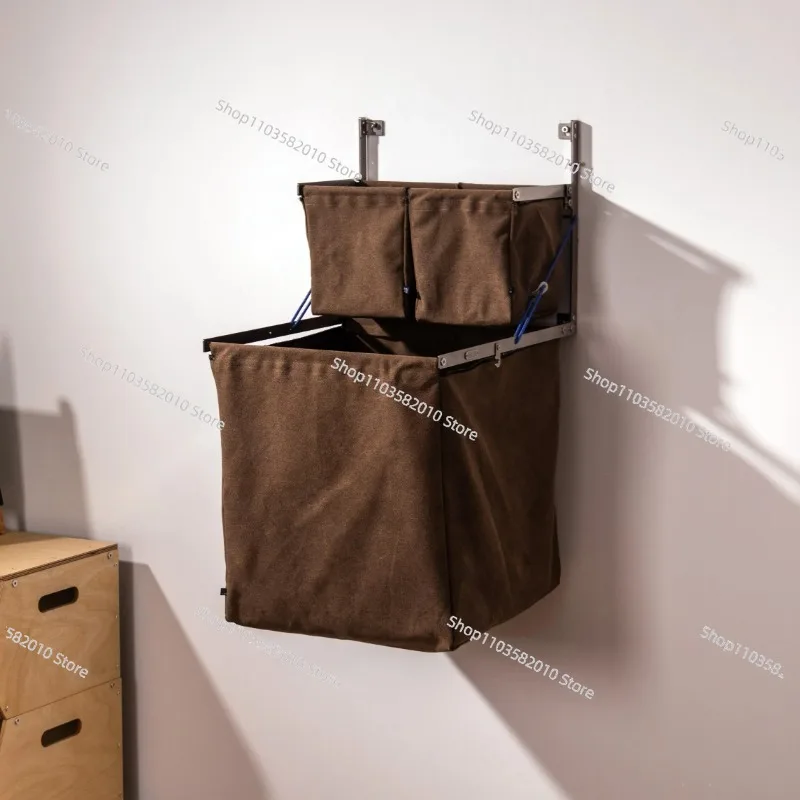 Wall Mounted Foldable Dirty Clothes Basket, Short Curved Design Multifunctional Storage Rack for Laundry Classification