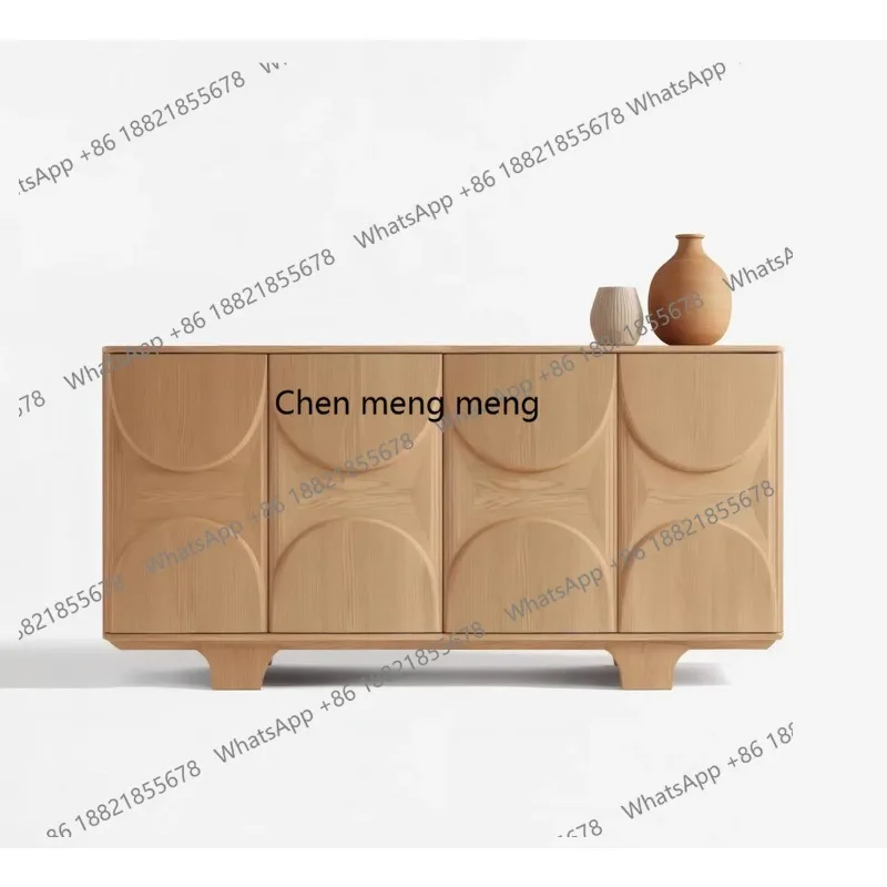 

RH Medieval wabi-sabi log style solid wood sideboard Italian minimalist living room entrance storage cabinet