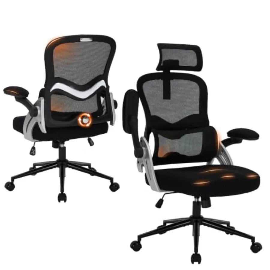 Ergonomic Office Chair for Long Work Hours, Black Mesh Desk Chair with Adjustable Headrest and 400 lbs Weight Capacity