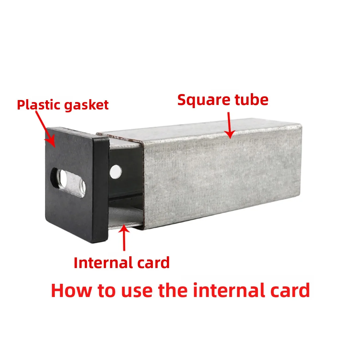 20x40 Inner Card Gasket Plastic Square Tube Fixed Inner Plug Fixed Guardrail Installation Accessories Zinc Steel