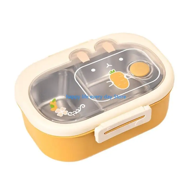 Contenitore alimentare T8UC per bambini Bentos Box facile da pulire con divisori in acciaio in acciaio in acciaio Box con per il