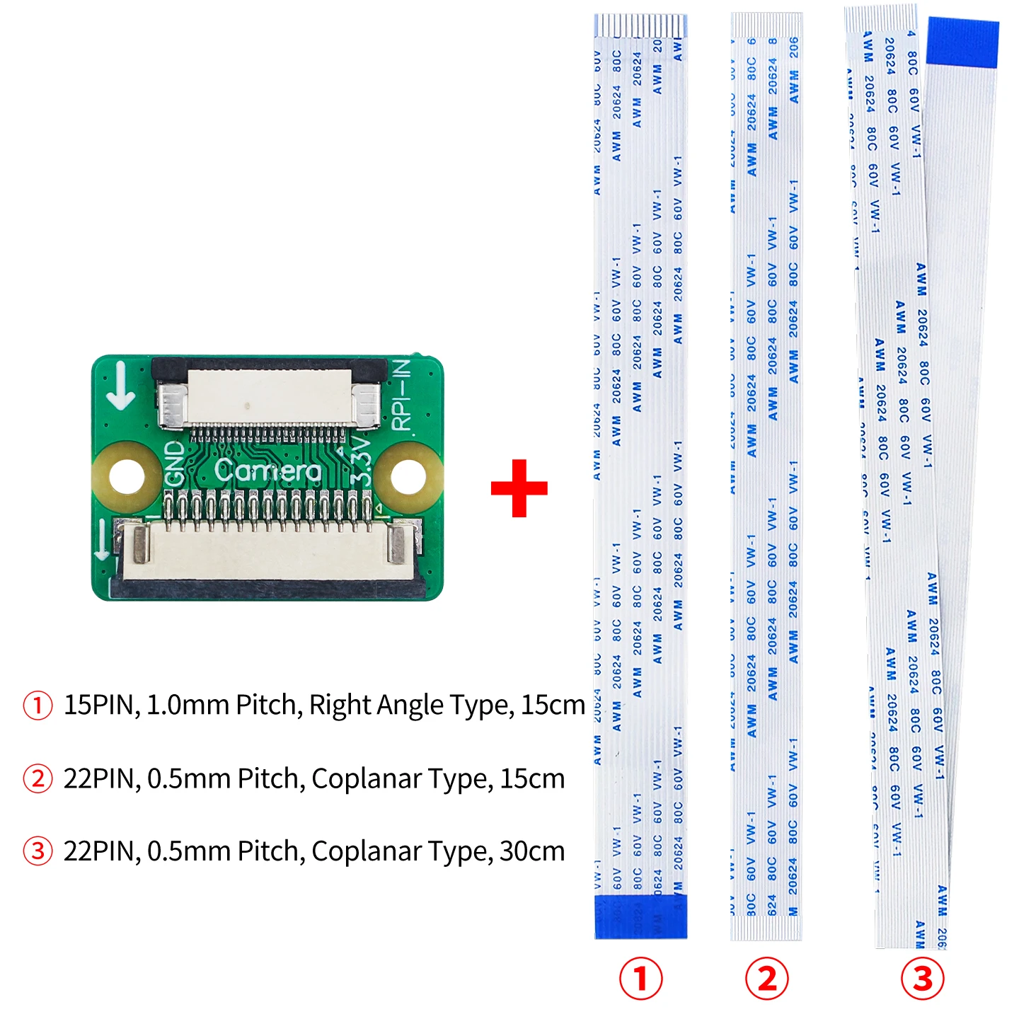 Konwerter Raspberry Pi 5 22-pin na 15-pin CSI DSI do RPI 5 Podłączenie do Kamery Wyświetlacza + 15-pin 22-pin FFC 15CM do RPI 5 Pi5