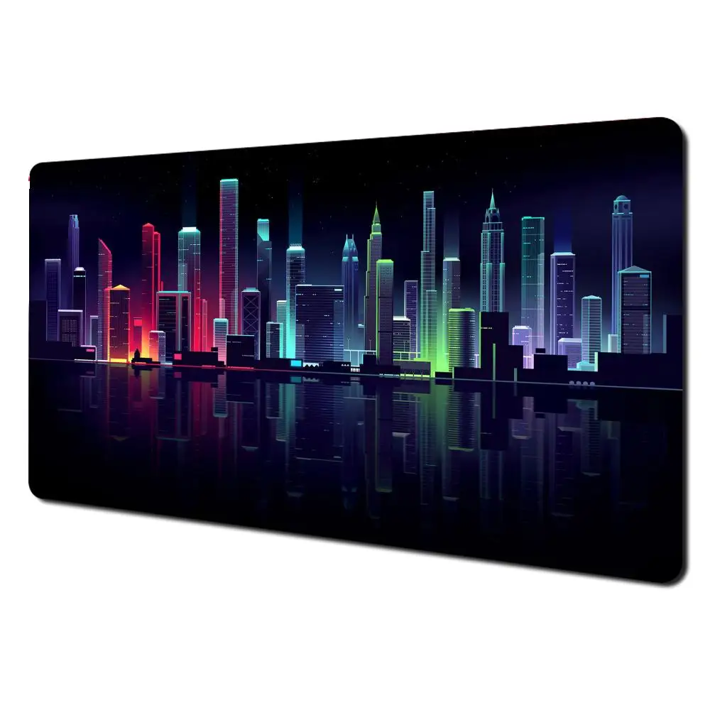 

night city landscape Mouse Pad Large Art Mausepad Gaming Non-slip Computer Nootbook Game Rug Laptop Tablet Mat Mini PC Playmat