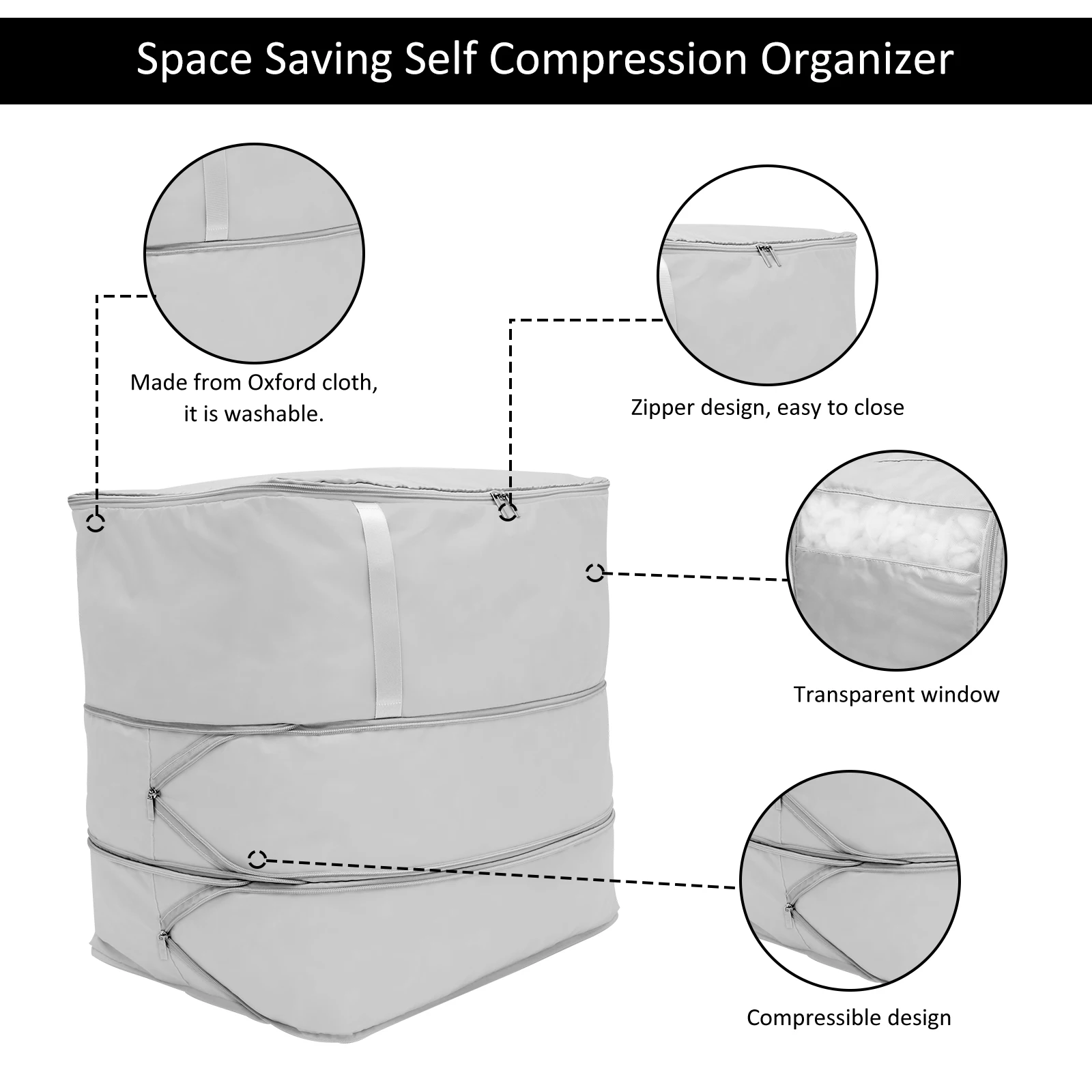 2 قطعة حقيبة تخزين ملابس سعة كبيرة حقيبة ضغط كبيرة ملابس مقاومة للرطوبة حقيبة متحركة منظم متعدد الوظائف