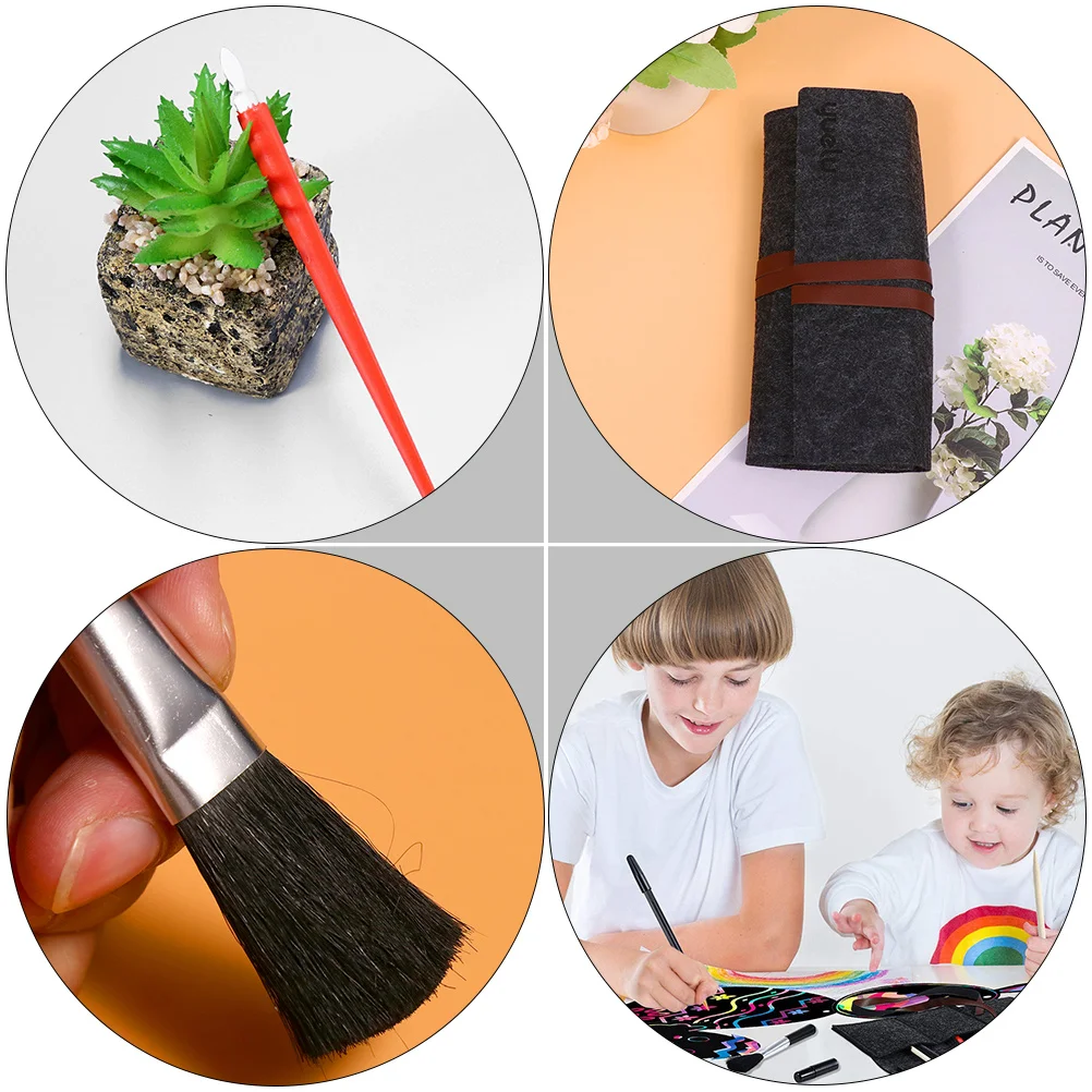 10 قطعة مجموعة أدوات الرسم الخدش المزدوج تلميح خدش اللوحة القلم DIY بها بنفسك المشاريع الفنية أدوات الرسم الخدش #6