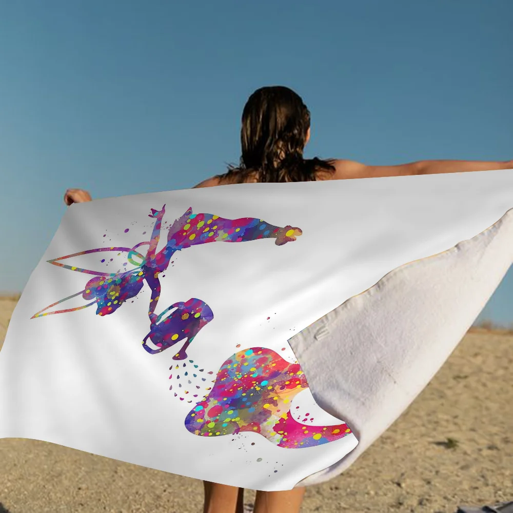 Painting Teeth Art Microfiber Printed Beach Towel Mountain Climbing Yoga Beach Swimming Running Absorbent Soft Towel