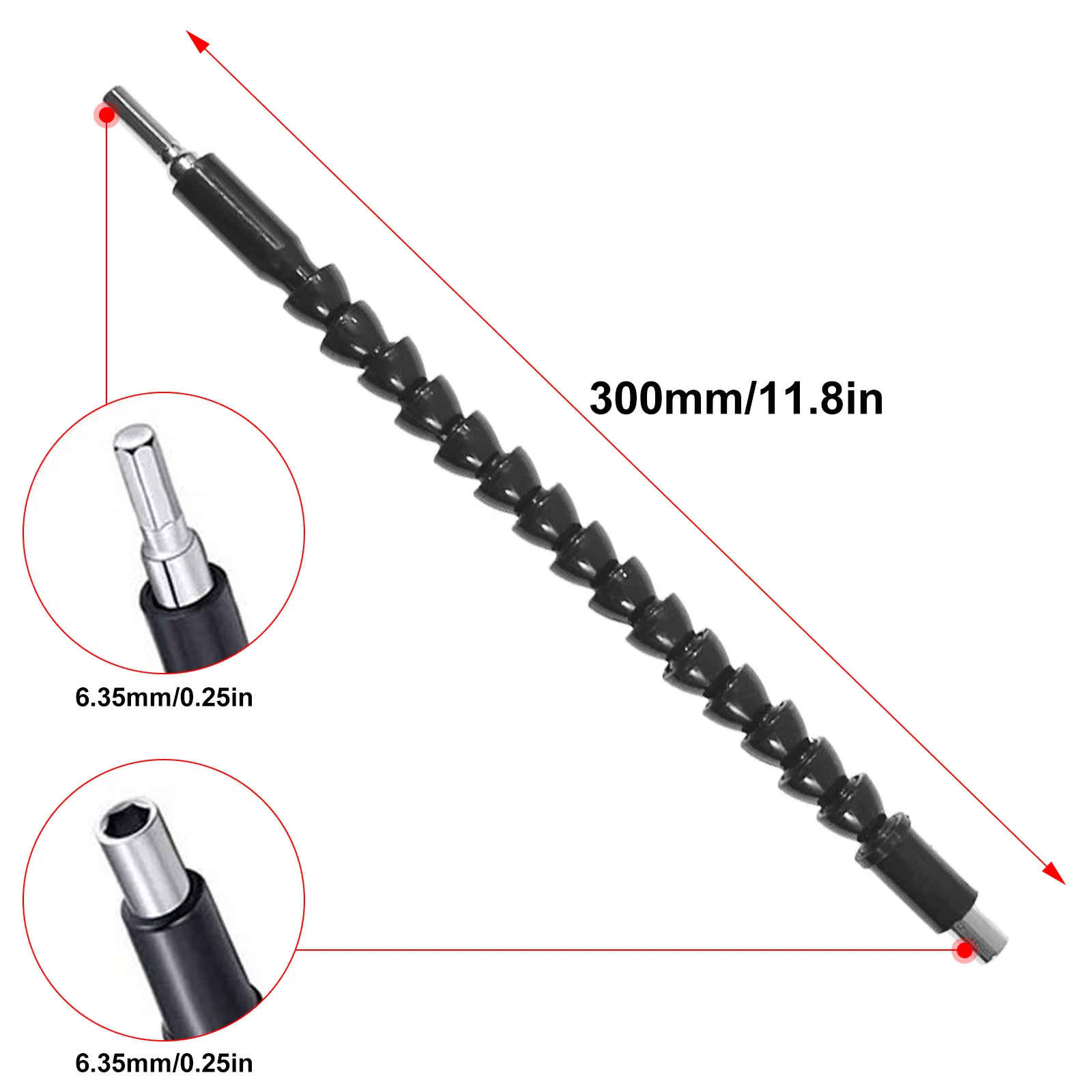 295MM Electric Drill Screwdriver Bit Extension Holder Link Universal Snake Flexible Hose Cardan Soft Shaft Extend Rod Tools