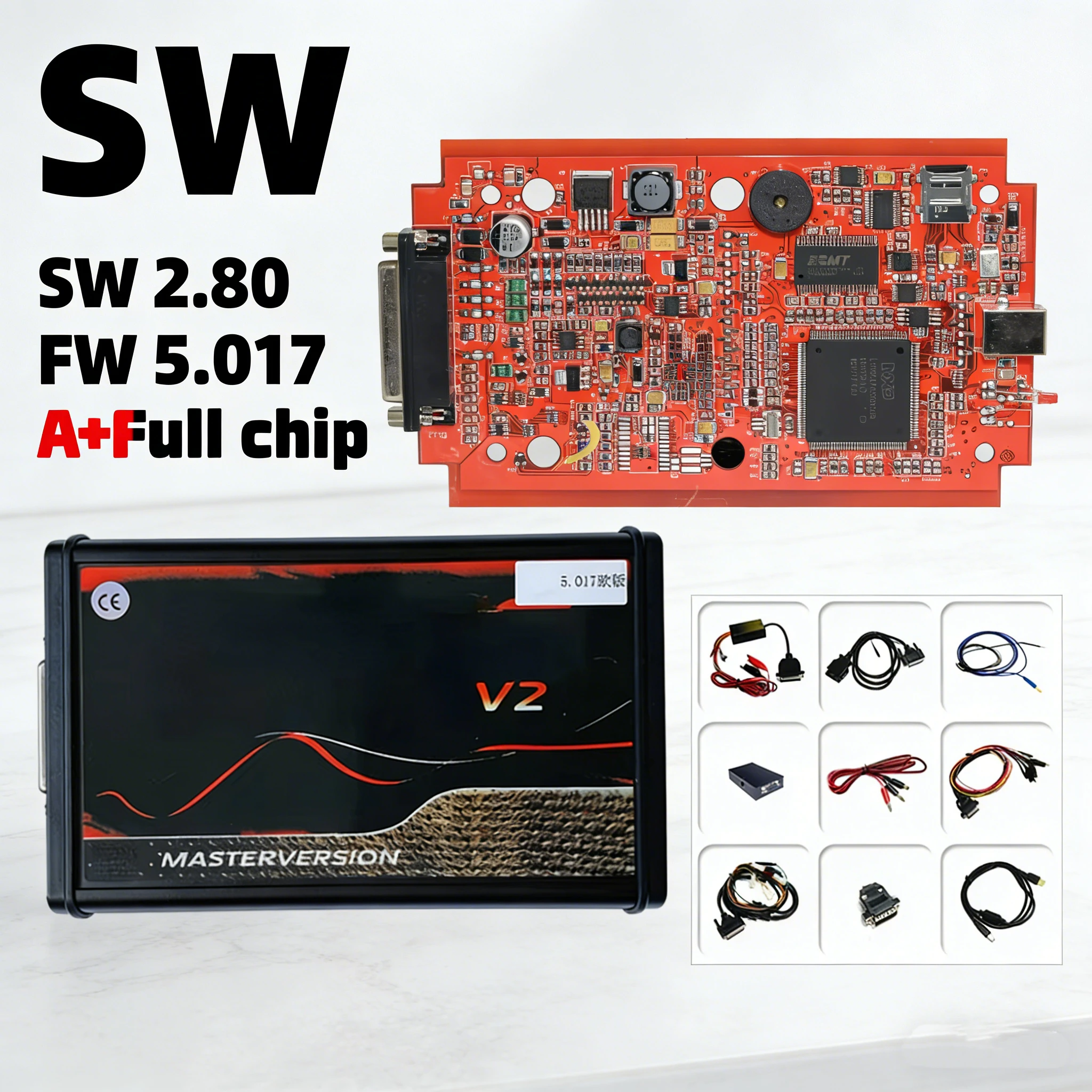 Original Unlimited 2.80 EU Red Kes V5.017 OBD2 Manager Tuning Kit KTA V7.020 4 LED Kes V2 5.017 BDM Frame ECU Programmer