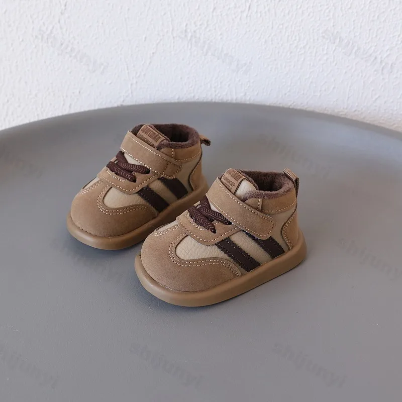 Baby Warm Ankle Boots Kids Suede Comfortable Boys Girls Fashion Boots 2025 Winter New Baby Walking Shoes Soft Bottom Sneakers