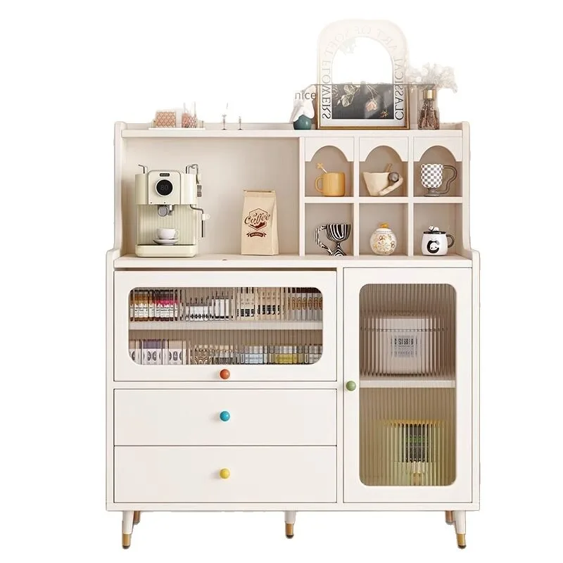 dining side cabinet, living room integrated storage cabinet against the wall, cream style household storage cabinet