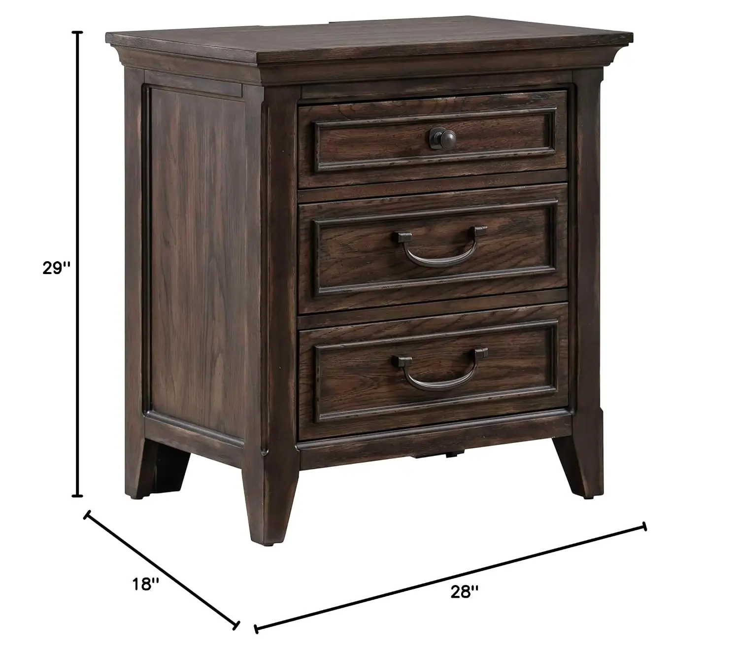 Liberty Furniture Paradise Valley Bedroom Nightstand with AC USB Charging Station Traditional Bedroom - Saddle Brown, Customized