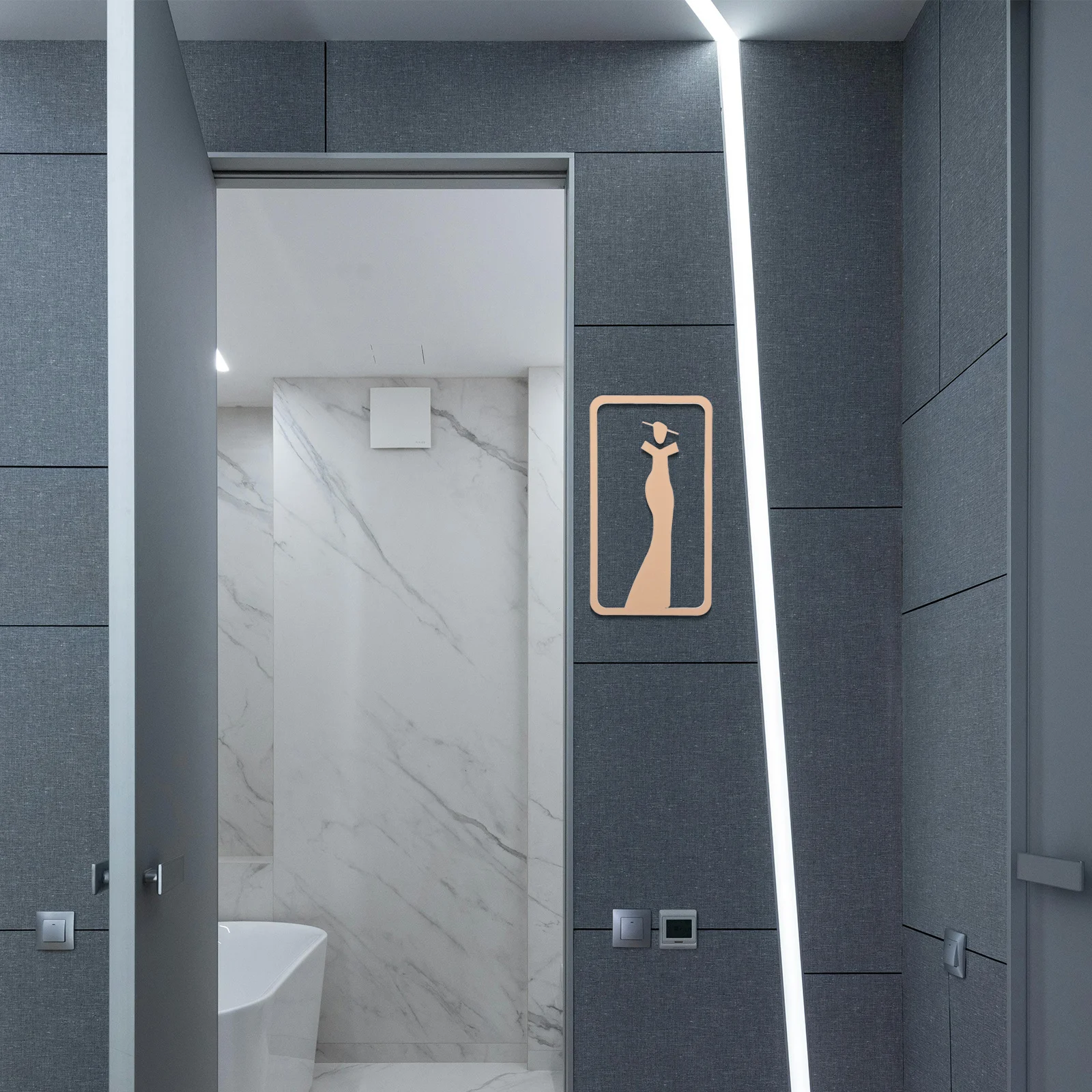 

2Pcs Acrylic 3D Men Women Toilet Sign Clear Identification Bathroom Door Wall Decor Long Lasting Easy Clean Commercial Use