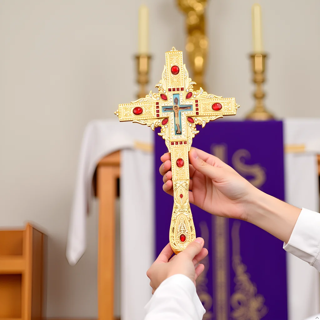 Orthodox Jesus Cross  Blessing Cross Crucifixion Zinc Alloy Handheld Cross Worship Baptism Wedding Orthodox Jesus Cross