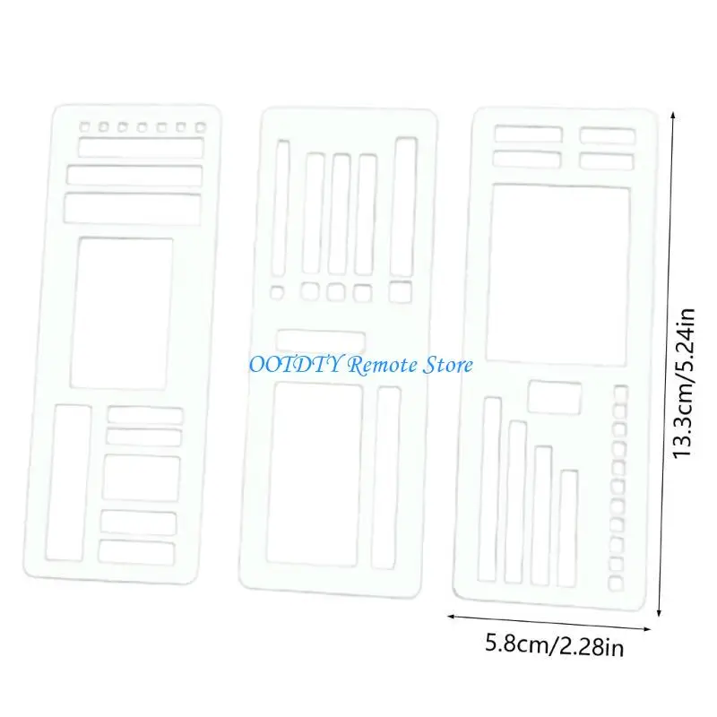 حزمة من 3 قوالب رسم بلاستيكية مرنة لمشاريع السكرات في اليومية والمشروعات الفنية