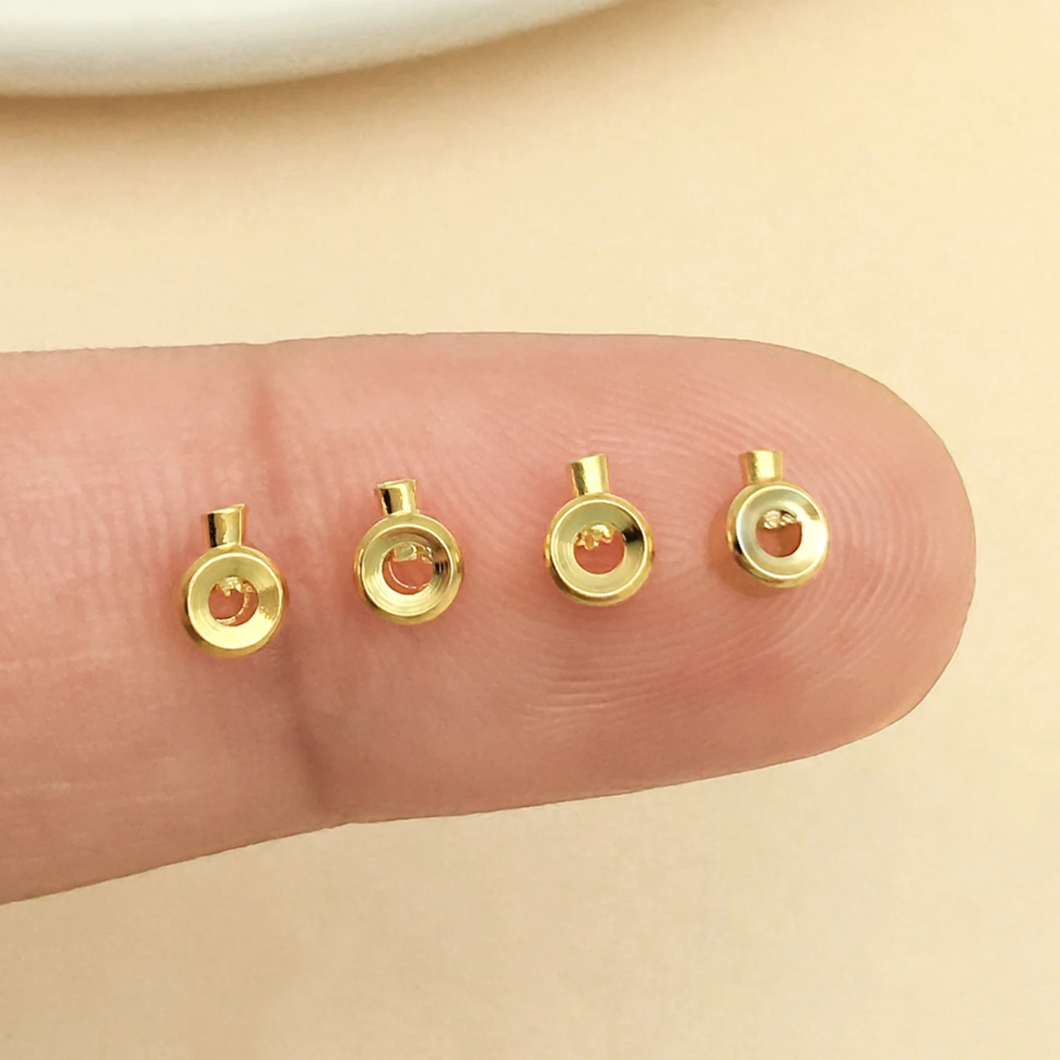 10pcs 18k gold-plated copper thick silver positioning bead Jewelry Making DIY Earrings Charms for Jewelry Bracelets Necklace