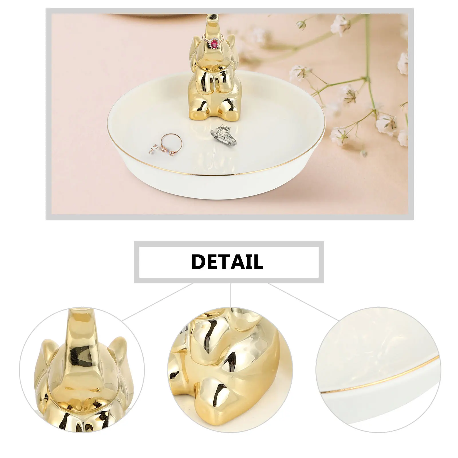 

1 шт., креативный керамический органайзер для ювелирных изделий, лоток, высококачественный дизайн, настольное украшение, прочный практичный дисплей для домашнего магазина