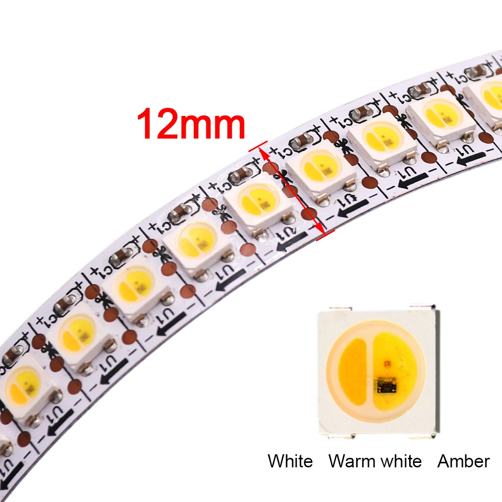 Imagem -03 - Individual Endereçável Led Pixel Light Strip Fita em Sk6812 Rgbw Rgb ww Wwa Ip65 Ip67 30 60 96 144led 1m 5m