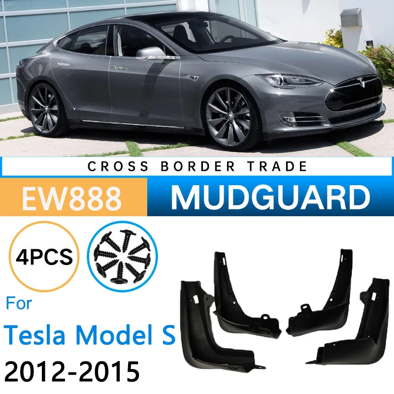 

4x Car Mudguards for Tesla Model S 2012 2013 2014 2015 Front Rear Wheels Mudflaps Splash Guards Mud Flaps Fender Auto Accessorie