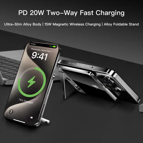 [Certyfikat CCC] 5000 мАч/10000 мАч Магнитный внешний аккумулятор для iPhone xiaomi samsung oneplus Mecha Металлический внешний аккумулятор