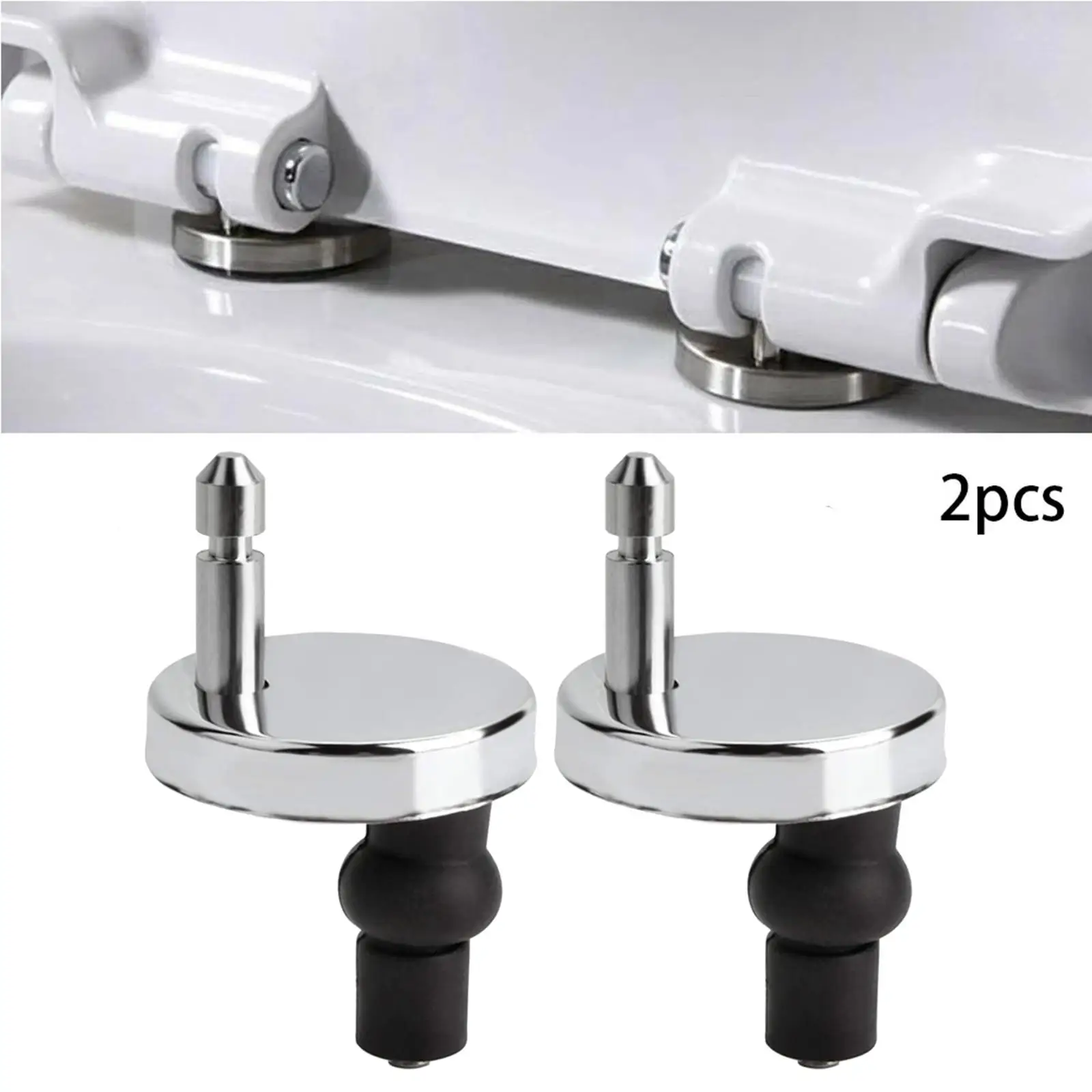 Toilet Seat Hinge Fixings Universal Hole Fixing Rubber Back Heavy Duty Portable