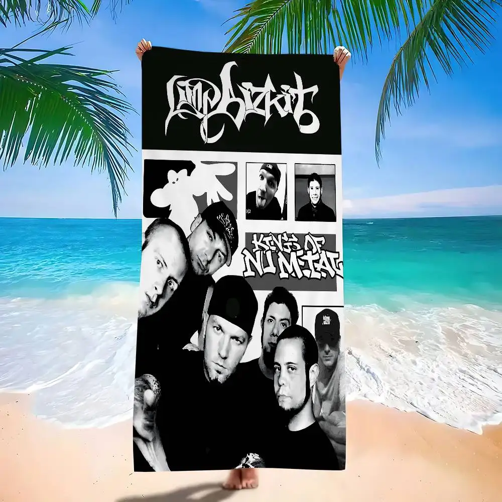 Toalla de Playa de Microfibra con Diseño de la Banda de Metal Limp Bizkit, Toallas de Baño Coloridas para Chicas, Secado Rápido, Personalizadas, para Playa, Yoga, Spa, Gimnasio, Piscina