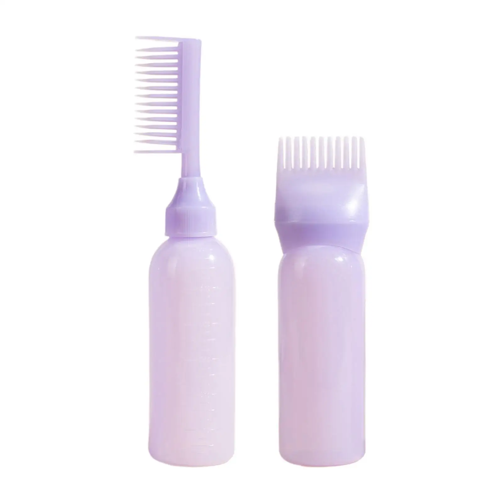 2Pcs Hair Oil Bottle, Comb Bottle, Refillable Hair Oil Bottles Hair Coloring Bottle Brush Bottle for Hair Dye