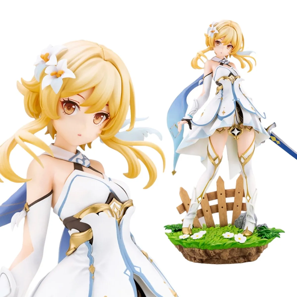 20cm Genshin Impact  Lumine Anime Figure Genshin Impact Action Figure Barbara Aether Figurine Collectible Model Doll Toy Gift