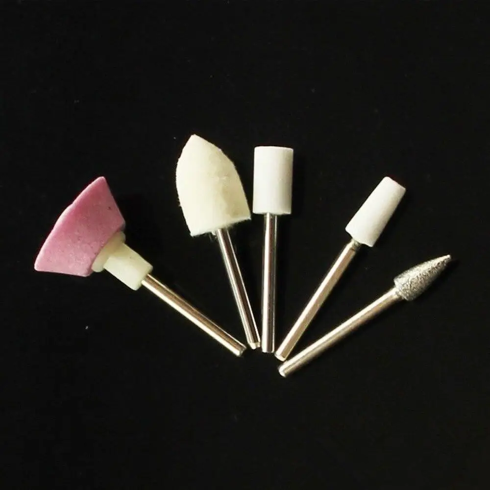 5 Pcs Ceramic Diamond Nail Drill Bits Set Milling Cutter Manicure Machine Nail Accessories Electric Nail Files Nail Art Tools