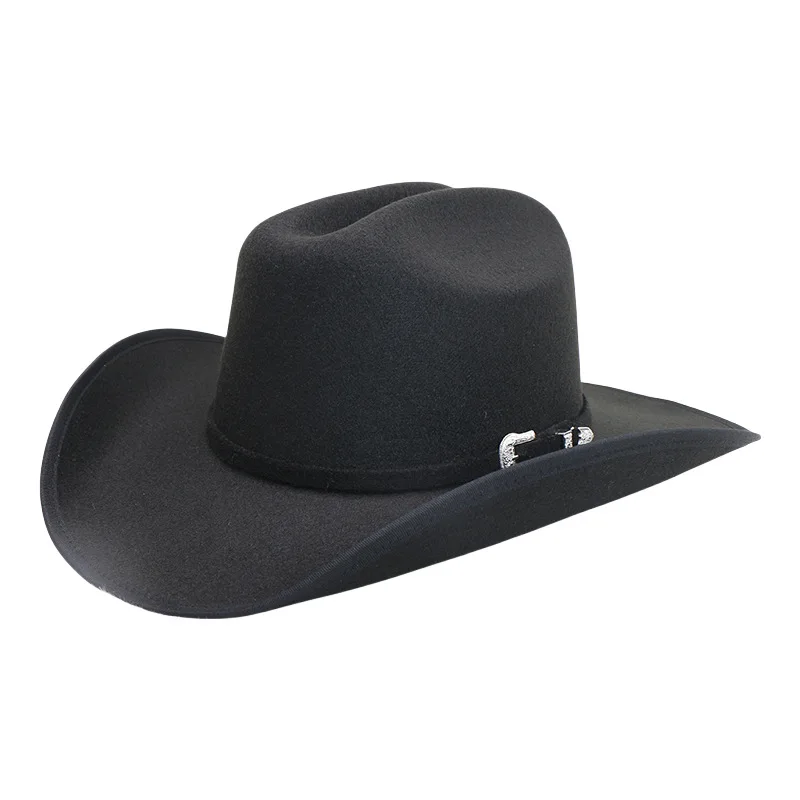 Men's Autumn Winter Knight Hat - Faux Wool Felt Cowboy Hat, Adjustable Hump Design Western Style Warm Cap