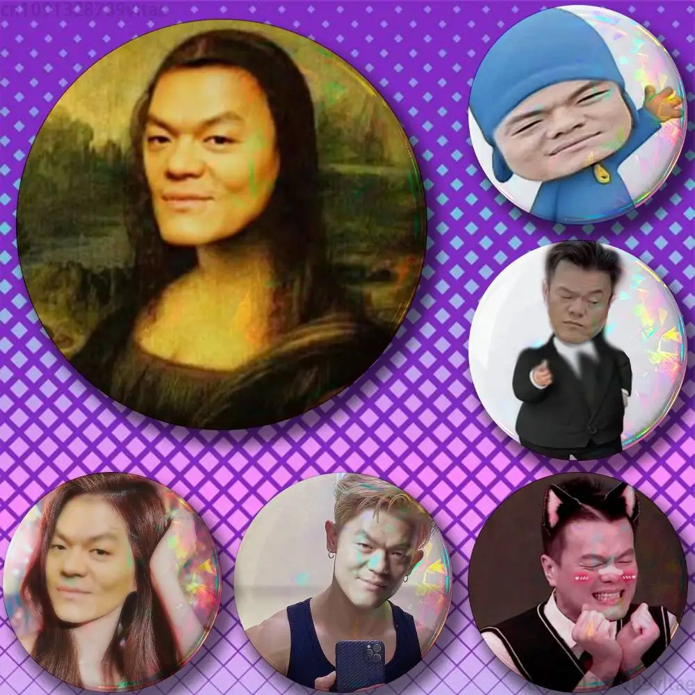 J-JYP Meme Modern Throw 25mm 75mm 44mm 58mm 32m Coin Badges Personalized Handmade Round Brooches Pins Accessory